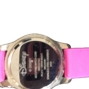 MICKEY MINNIE MOUSE PINK ACCUTIME DISNEY SILVER CHRONO WATCH. Needs a battery.